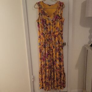 a.n.a Yellow Floral Maxi Dress